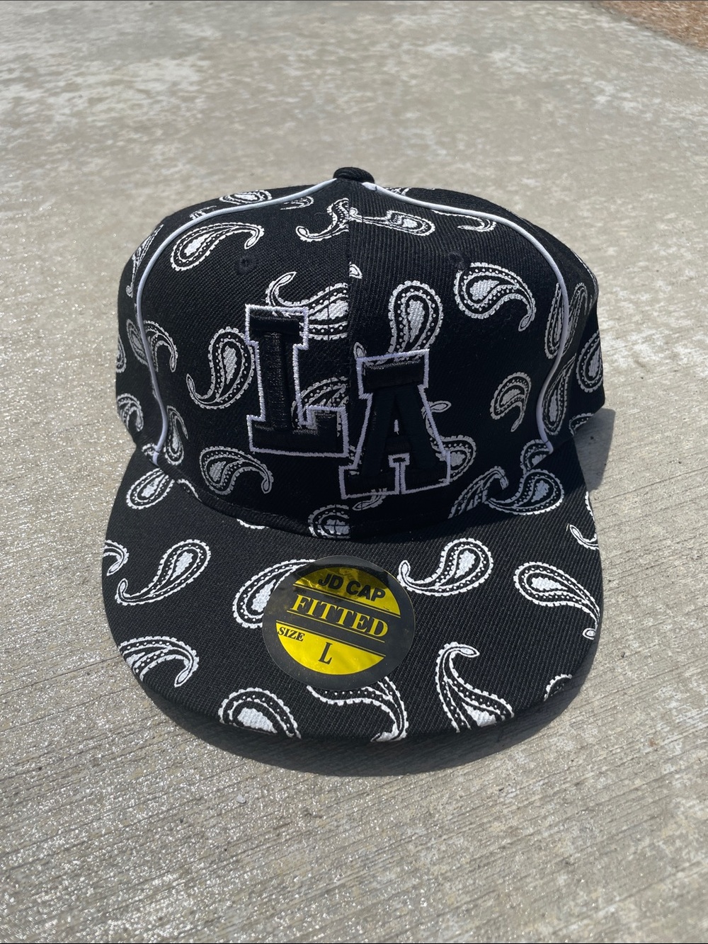Black Paisley LA Fitted Cap
